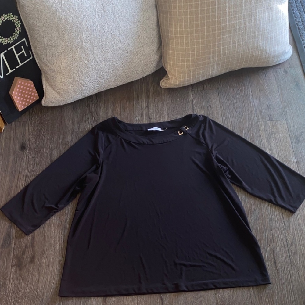 Calvin Klein size 0X black blouse top - Picture 10 of 12